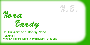 nora bardy business card